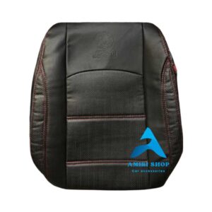 روکش صندلی H30 کراس چرم رنگ مشکی دوخت قرمز