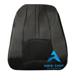 روکش صندلی فردا موتور FMC 511 چرم وسط پارچه رنگ مشکی دوخت طوسی