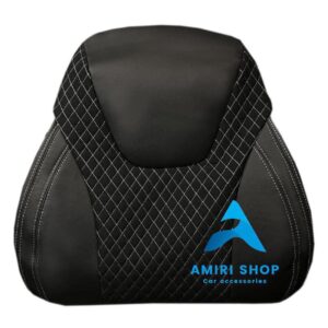 روکش صندلی تیگارد X35 چرم وسط پارچه رنگ مشکی دوخت طوسی گلدوزی
