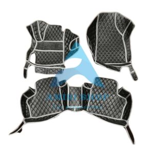 کفپوش 6 بعدی گلدوزی ری را (ریرا) موکت دار رنگ مشکی نوار طوسی
