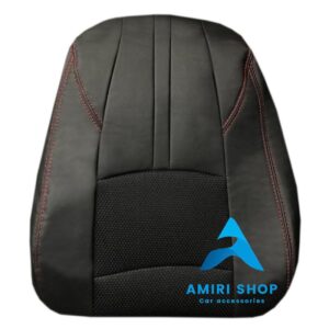 روکش صندلی فردا موتور FMC 511 چرم وسط پارچه رنگ مشکی دوخت قرمز