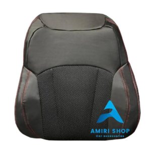روکش صندلی بک X3 پرو BAC X3 PRO چرم وسط پارچه اسپایسر رنگ مشکی دوخت قرمز