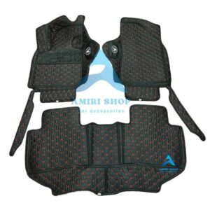 کفپوش شش بعدی گلدوزی موکت دار چانگان CS55 پلاس رنگ مشکی دوخت قرمز