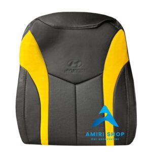 روکش صندلی ولستر تمام چرم رنگ مشکی نوار زرد