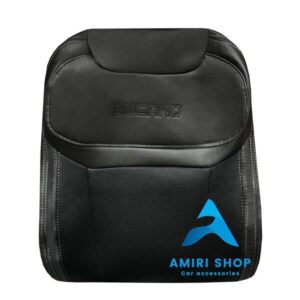 روکش صندلی لوکانو L7 چرم وسط پارچه رنگ مشکی دوخت طوسی