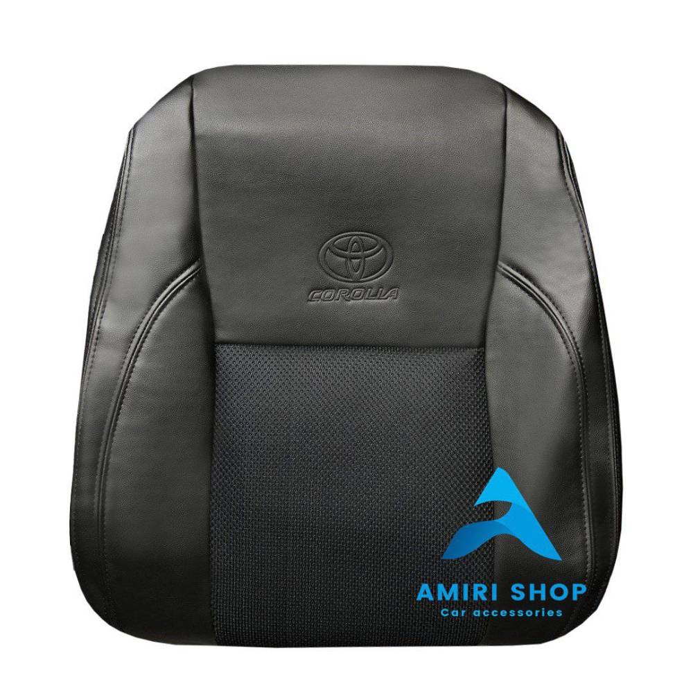 امیری شاپ (22) روکش صندلی کرولا 2014-2017 چرم وسط پارچه رنگ مشکی