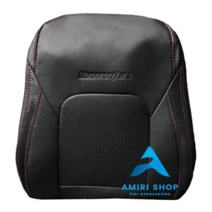 روکش صندلی سانتافه نیو ix45 تمام چرم خارجی رنگ مشکی دوخت قرمز