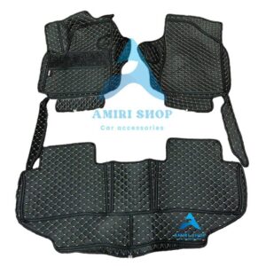 کفپوش شش بعدی گلدوزی موکت دار چانگان CS55 پلاس رنگ مشکی دوخت مارون