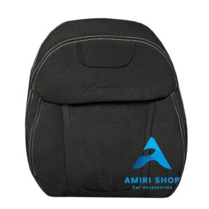 روکش صندلی توسان 2023-2024 تمام پارچه رنگ مشکی دوخت طوسی