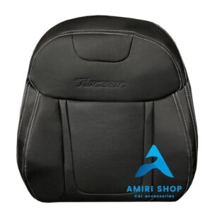 روکش صندلی توسان 2023-2024 تمام چرم رنگ مشکی دوخت طوسی