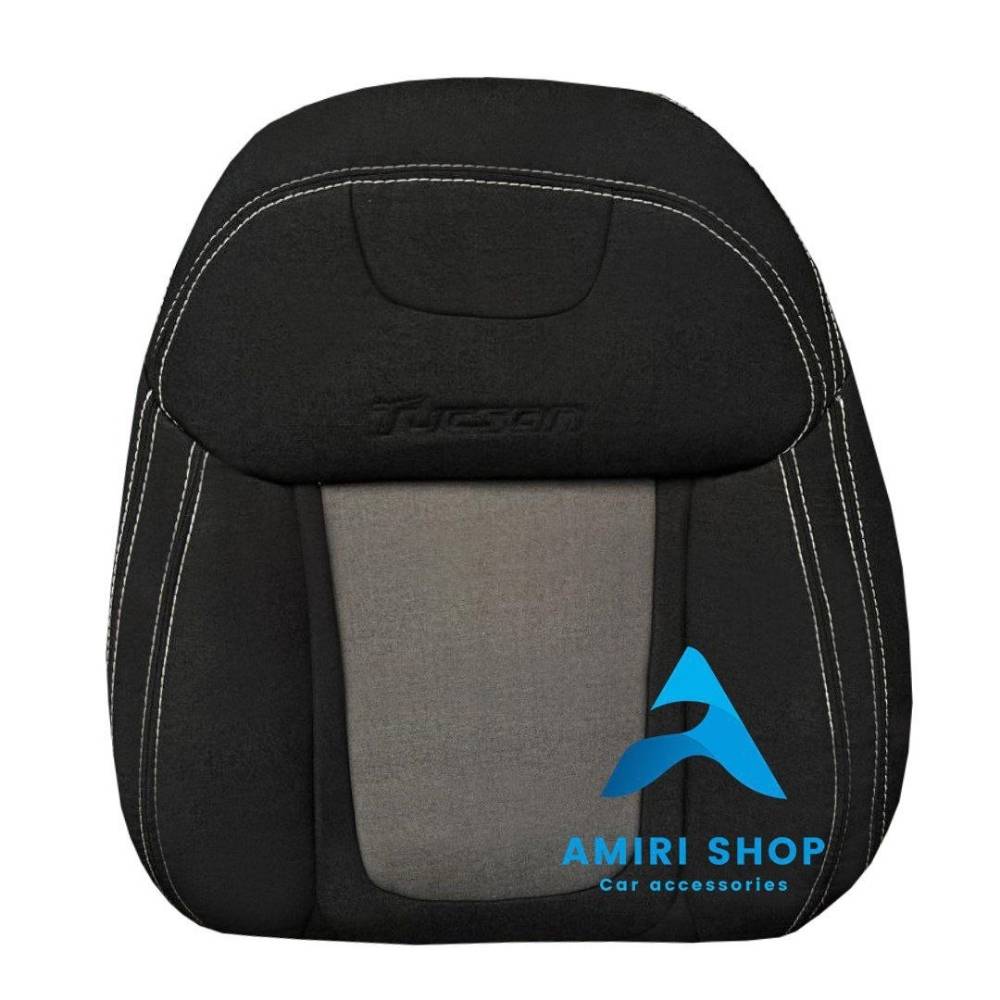 امیری شاپ (29) روکش صندلی توسان 2023-2024 تمام پارچه رنگ مشکی طوسی