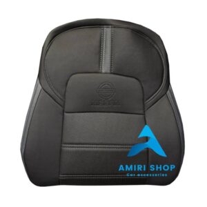 روکش صندلی نیسان سیلفی تمام چرم رنگ مشکی نوار طوسی