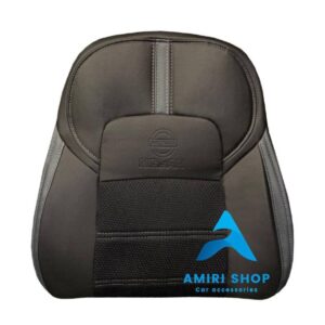 روکش صندلی نیسان سیلفی چرم وسط پارچه رنگ مشکی نوار طوسی