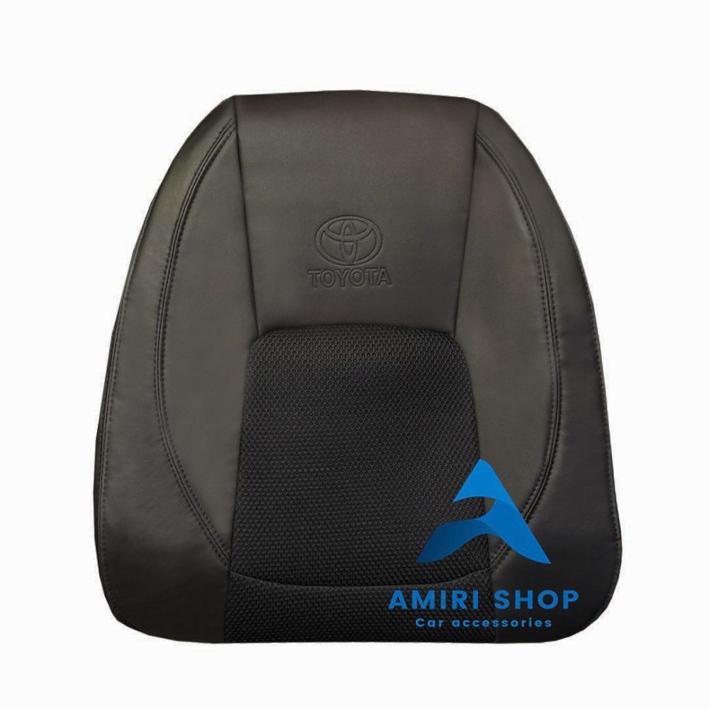 _امیری شاپ حسینی (65) روکش صندلی کرولا الیت 2024-2025 چرم وسط پارچه رنگ مشکی