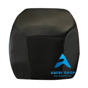 روکش صندلی سراتو سایپا چرم وسط پارچه رنگ مشکی دوخت قرمز