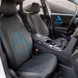 روکش صندلی آزرا گرانجور تمام چرم دلتا رنگ مشکی