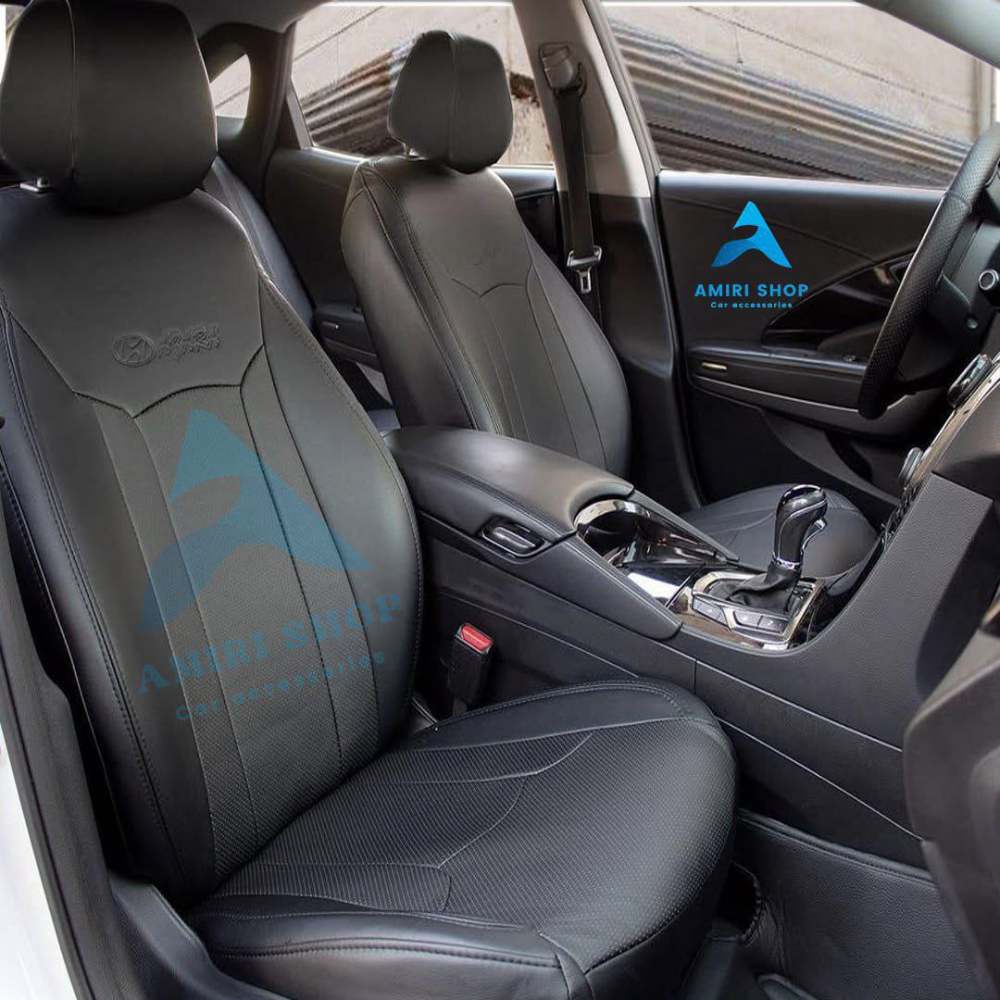 امیری شاپ_خدایاری (18) روکش صندلی آزرا گرانجور تمام چرم دلتا رنگ مشکی