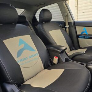 روکش صندلی سراتو سایپا تمام چرم رنگ مشکی کرم