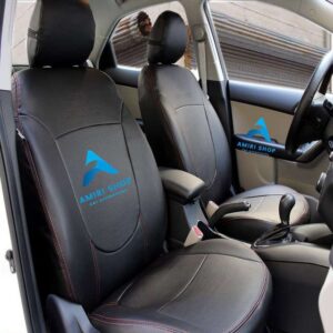 روکش صندلی سراتو سایپا تمام چرم رنگ مشکی دوخت قرمز