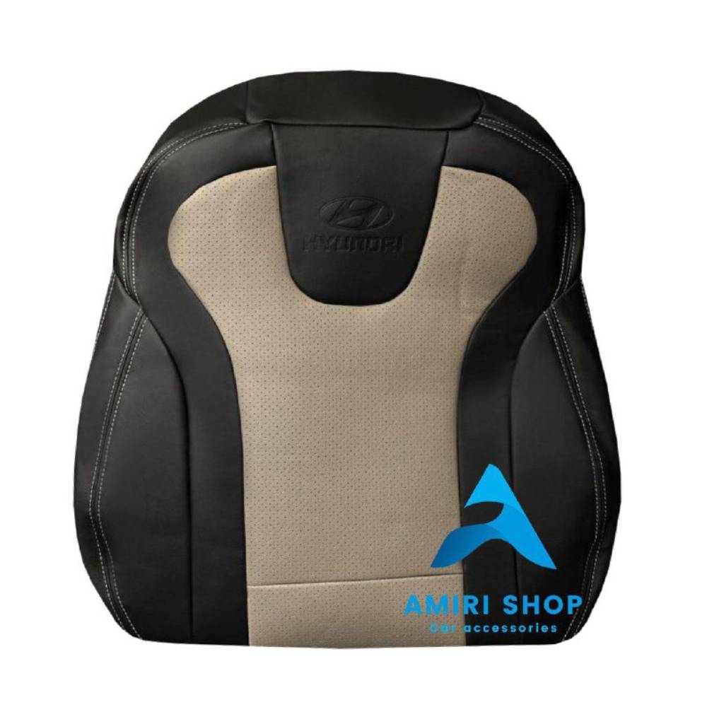 امیری شاپ_خدایاری (8) روکش صندلی النترا 2023-2025 تمام چرم رنگ مشکی کرم