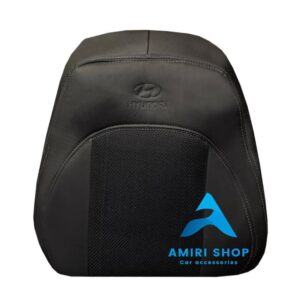 روکش صندلی کونا چرم وسط پارچه رنگ مشکی دوخت طوسی