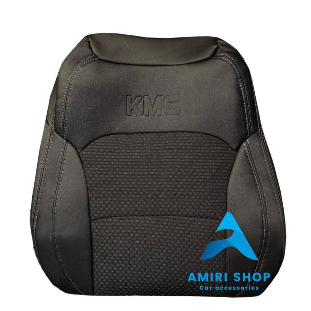 _امیری شاپ_رحیم لو (5) روکش صندلی جک j4 جدید روکش صندلی KMC ایگل چرم وسط پارچه رنگ مشکی دوخت طوسی